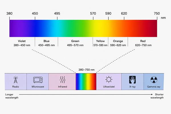 What Wavelengths Comprise the Visible Spectrum of Light