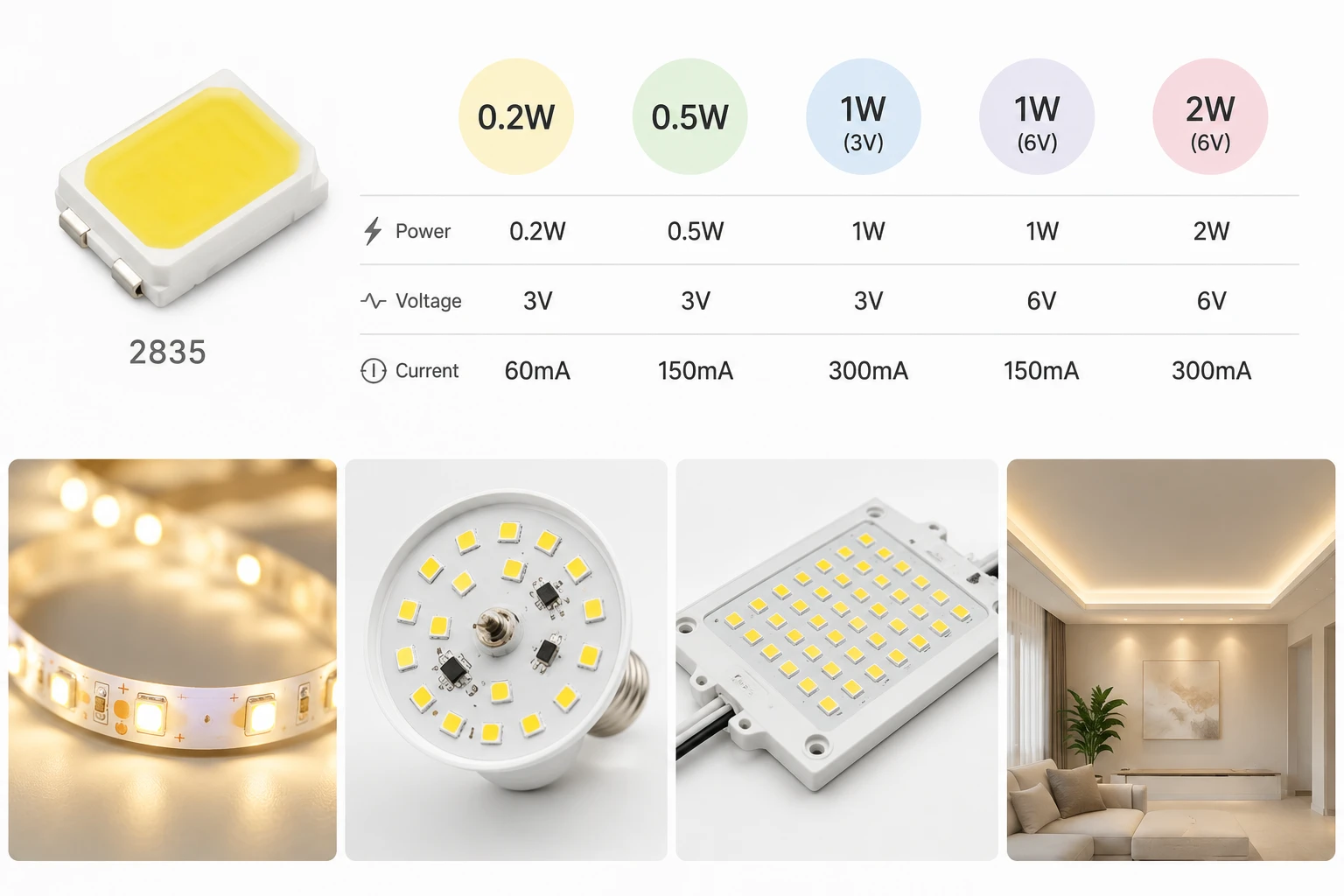 How Much Power For 2835 Led Lights
