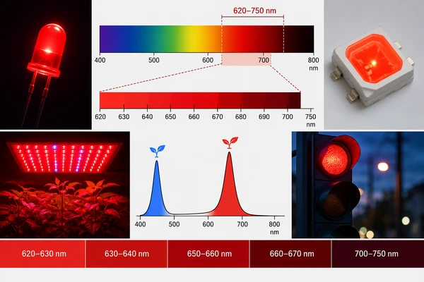 What Is the Wavelength Range of a Red LED
