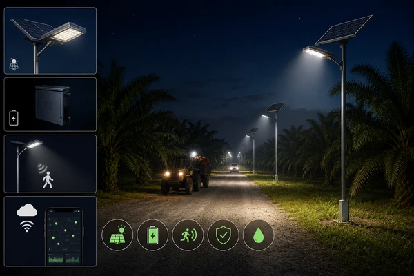 Self Cleaning Street Light Palm Oil Project