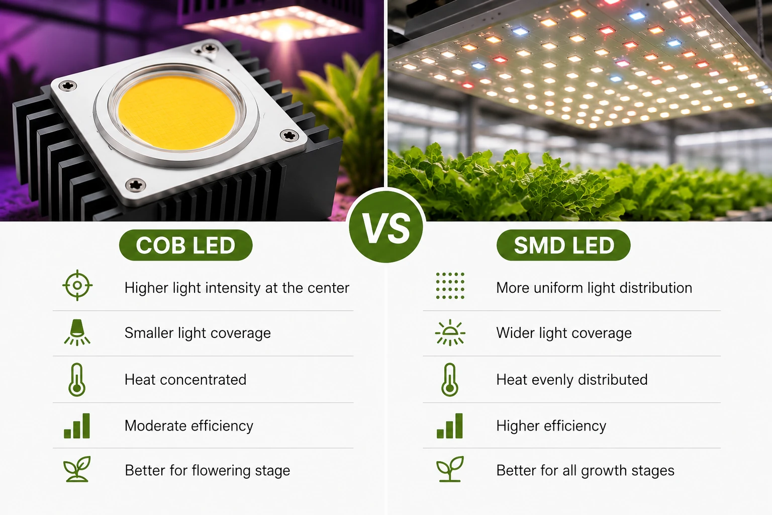 COB vs LED Grow Light