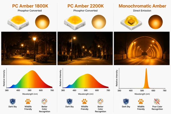 What Is Amber LED? PC Amber 1800K, 2200K & Monochromatic Amber Explained