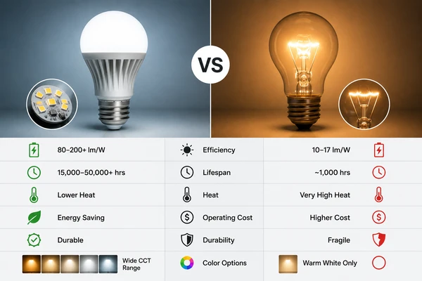 LED Lights vs Incandescent Light Bulbs