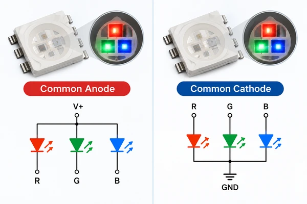 Common Anode RGB LED vs Common Cathode RGB LED